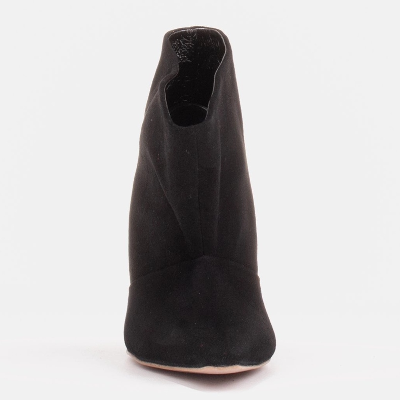 Marco Shoes Alfinetes de couro com frente estendida preto 1