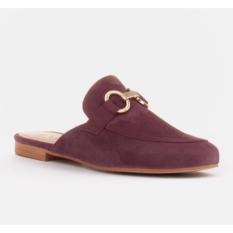 Marco Shoes Chinelos femininos de camurça com enfeite vermelho multicolorido 2