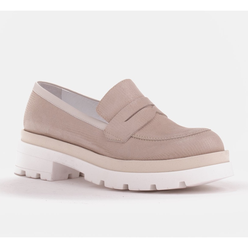 Marco Shoes Sapatos de camurça com estampa em sola grossa bege 1