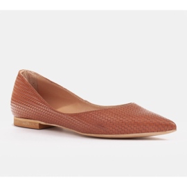 Marco Shoes Bailarinas femininas com laterais baixas castanho 1 Marco Shoes Bailarinas femininas com laterais baixas castanho 1