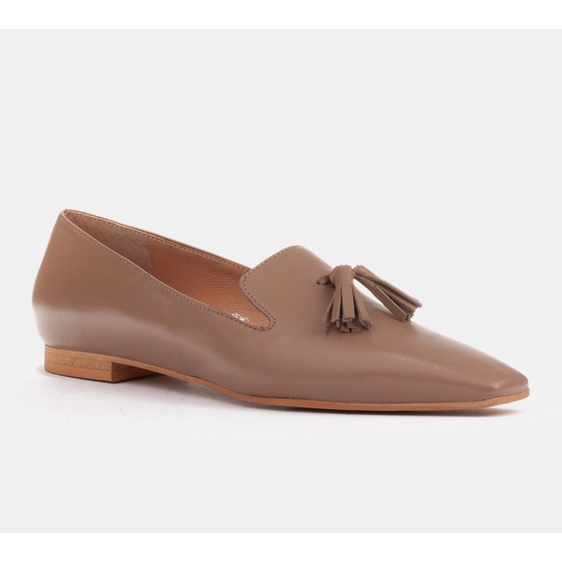 Marco Shoes Senhoras bailarinas femininas com franjas bege 1