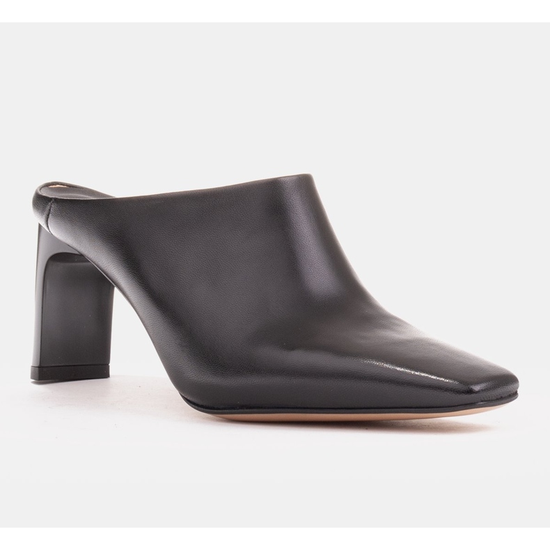 Marco Shoes Sapatos de verão em couro com as costas abertas preto 1