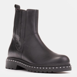 Marco Shoes Botas Costanza com tachas de prata preto 1