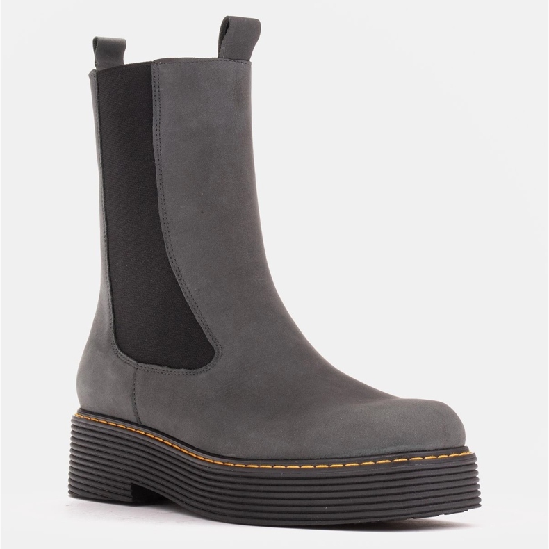 Marco Shoes Botas greta com borracha elástica cinza 1