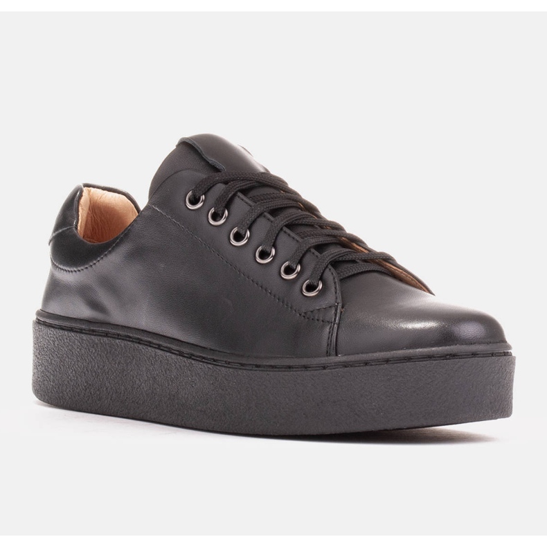 Marco Shoes Tênis esportivos com fundo grosso preto 1