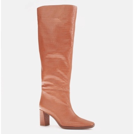 Marco Shoes Botas de salto para uma panturrilha larga marrom 1