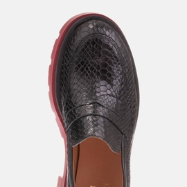 Marco Shoes Mocassins com sola grossa preto 6