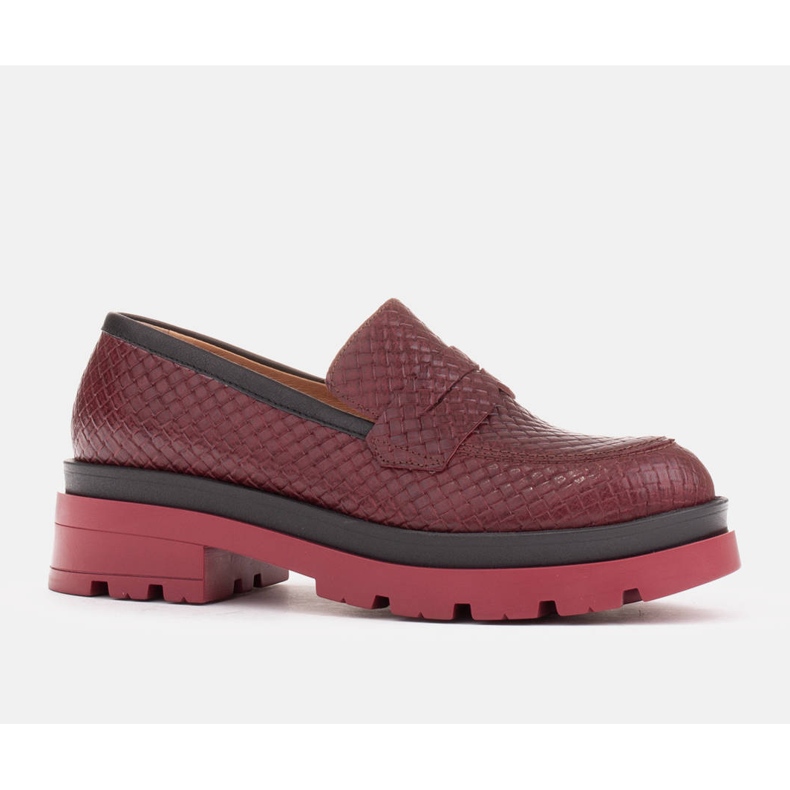 Marco Shoes Mocassins com sola grossa vermelho 1