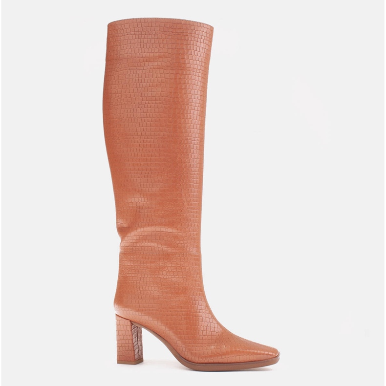 Marco Shoes Botas de salto alto com cano regular marrom 1