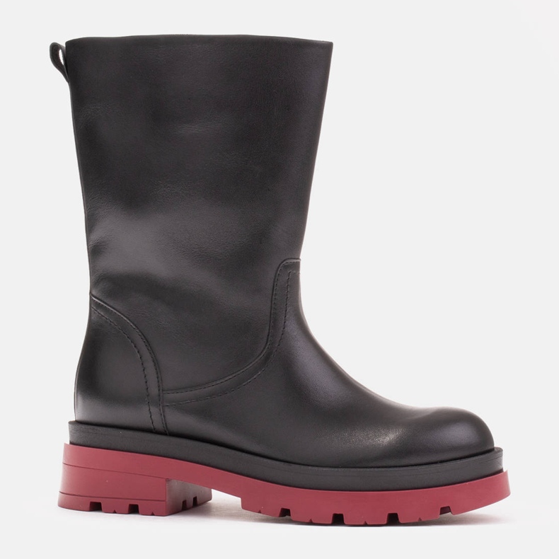 Marco Shoes Botas full grain em um caçador preto 1