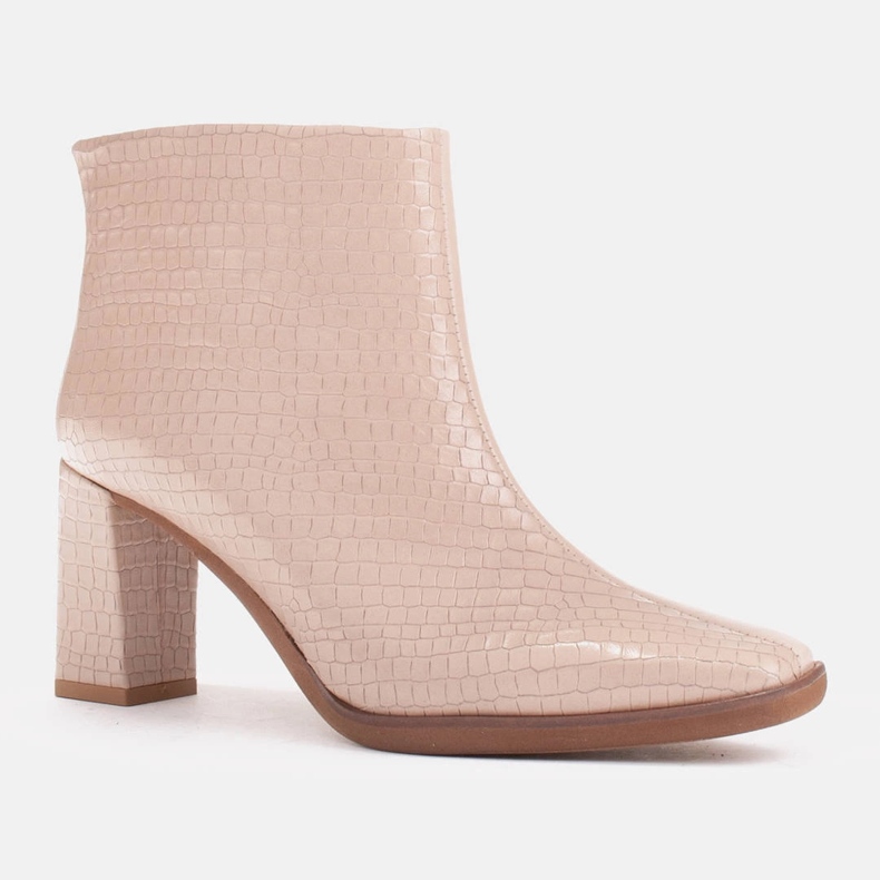 Marco Shoes Botas combinadas feitas de dois tipos de couro bege 1 Marco Shoes Botas combinadas feitas de dois tipos de couro bege 1