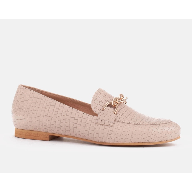 Marco Shoes Bailarinas com corrente de ouro bege 1