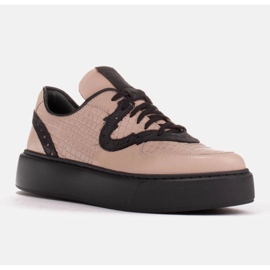 Marco Shoes Tênis leves de couro natural bege 1