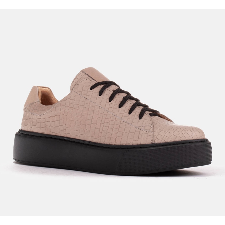 Marco Shoes Tênis leve de couro napa bege 1