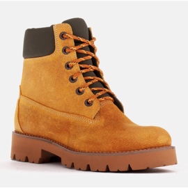 Marco Shoes Botas impermeáveis ​​feitas de couro amarelo impregnado 1