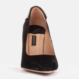 Marco Shoes Salto de camurça com cristais preto 2