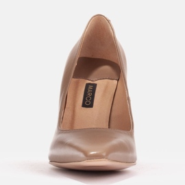 Marco Shoes Salto de couro clássico castanho 1