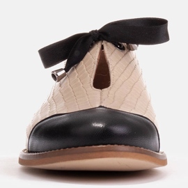 Marco Shoes Sapatos de jazz de couro com atacadores em relevo 2225P-1284-001-1 bege 1