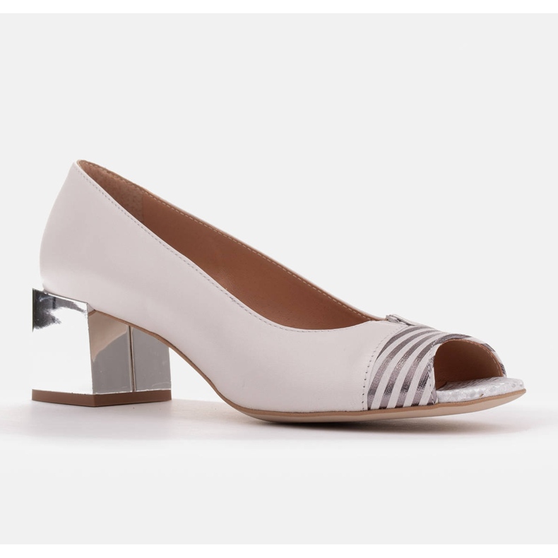 Marco Shoes Bombas com salto metálico branco multicolorido prata 1