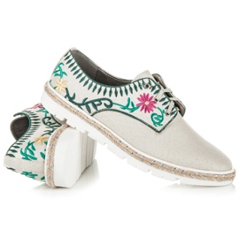 Kylie sapatos femininos com bordados castanho 2