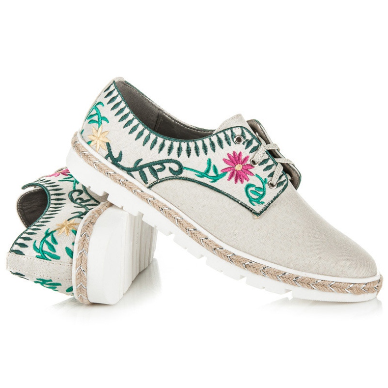 Kylie sapatos femininos com bordados marrom 2