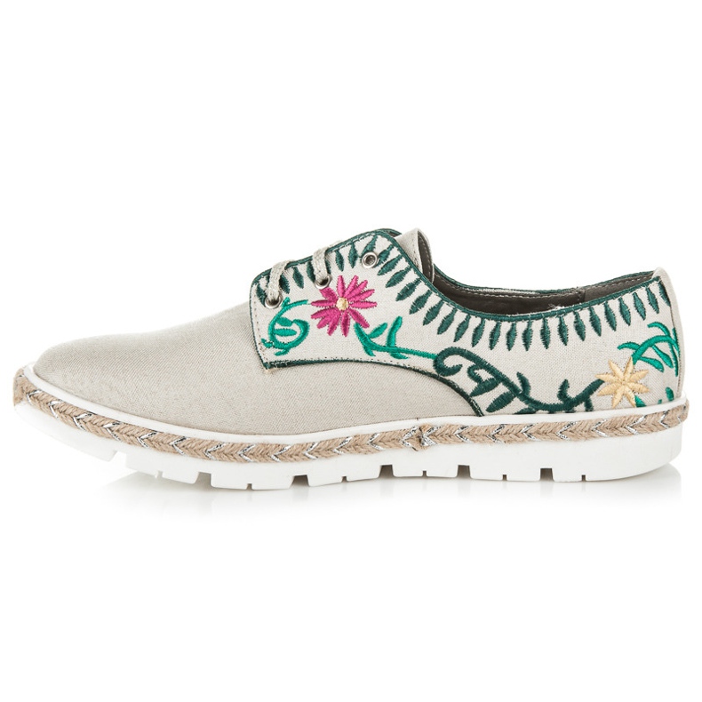 Kylie sapatos femininos com bordados marrom 1