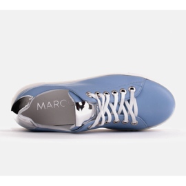 Marco Shoes Tênis leve com sola grossa azul prata 1