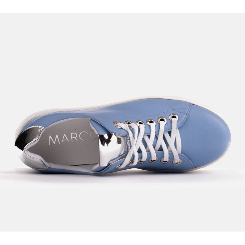 Marco Shoes Tênis leve com sola grossa azul prata 1 Marco Shoes Tênis leve com sola grossa azul prata 1