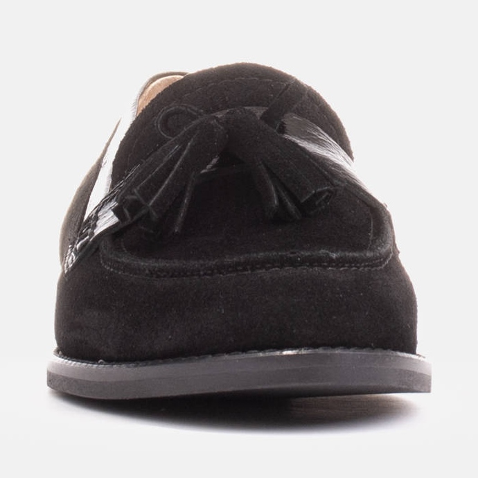 Marco Shoes Mocassim com franjas decorativas preto 1