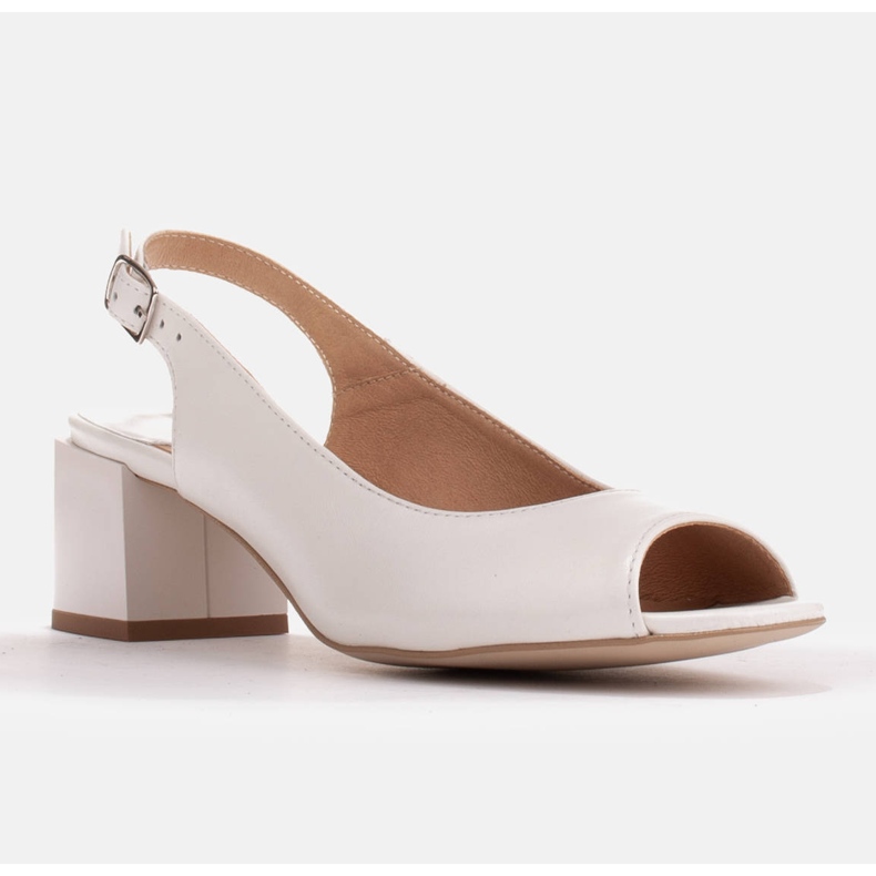 Marco Shoes Sandálias femininas confortáveis ​​feitas de couro branco 1