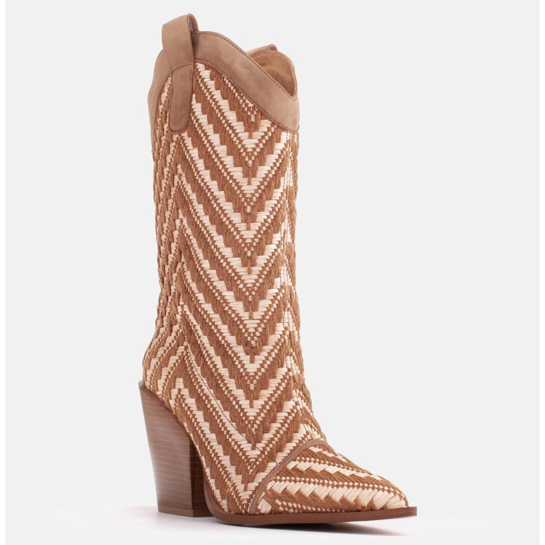 Marco Shoes Botas de cowboy marrom-bege 1