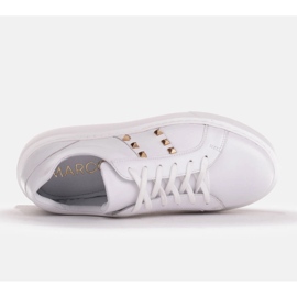 Marco Shoes Tênis leve com tachas douradas branco 7
