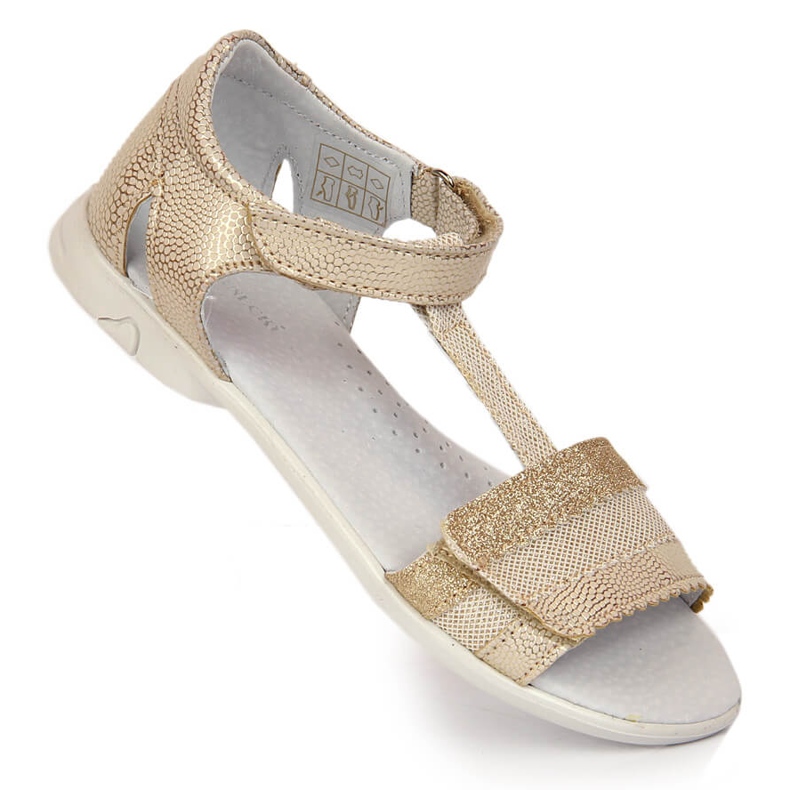 Sandálias de menina com velcro dourado Kornecki 6705 1