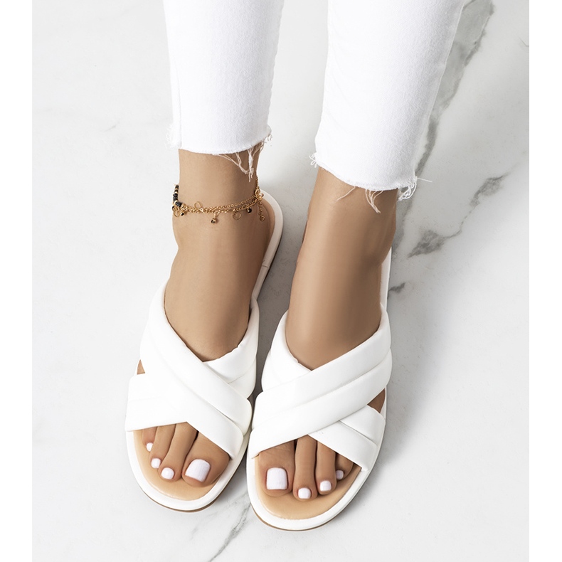 Chinelos de mulher Thines brancos 1