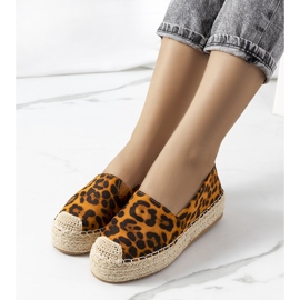 Alpargatas marrons na plataforma Feiken castanho preto amarelo 1