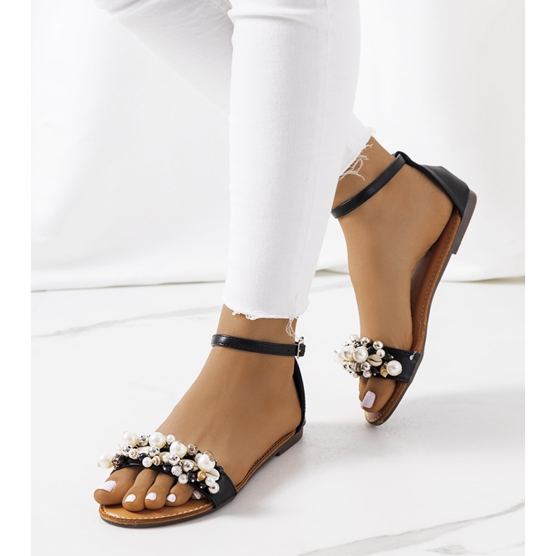 Sandálias Chesney de mulher negra preto 1