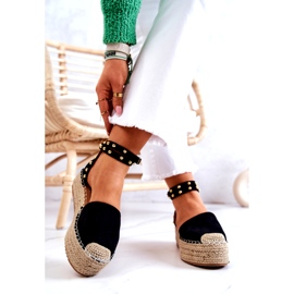 FB2 Sandálias pretas Lillian alpargatas com jatos preto 3 FB2 Sandálias pretas Lillian alpargatas com jatos preto 3