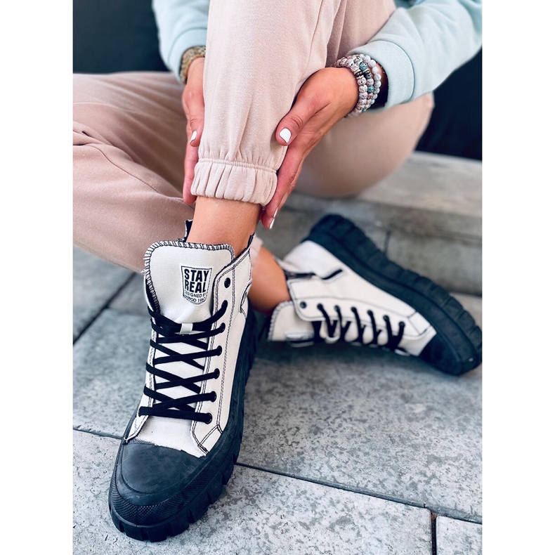 Kaya Tênis cano alto BEIGE / PRETO bege 2