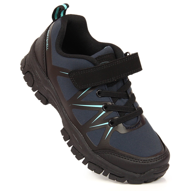 Tênis de trekking infantil impermeável com velcro azul marinho American Club preto azul-marinho 1