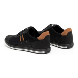 Polbut Sapatos masculinos casuais 1801P preto nubuck / camelo castanho 4