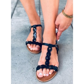 Sandália feminina iridescente Basma Black preto 1