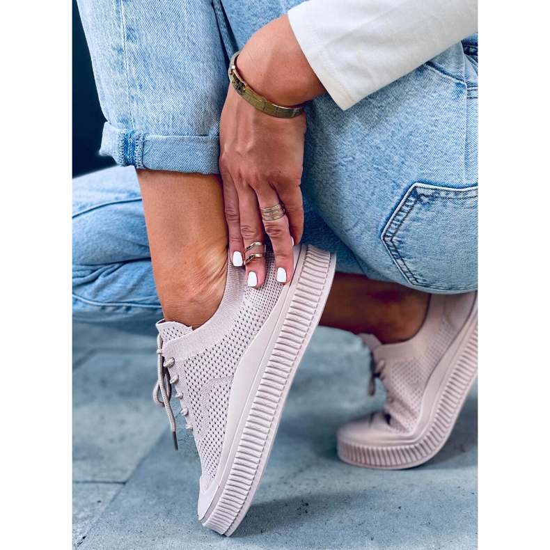 Sapatilhas de meia de mulher Posten Khaki bege cáqui 1