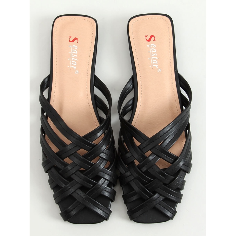 Chinelos feminino trançado Loretta Black preto 1