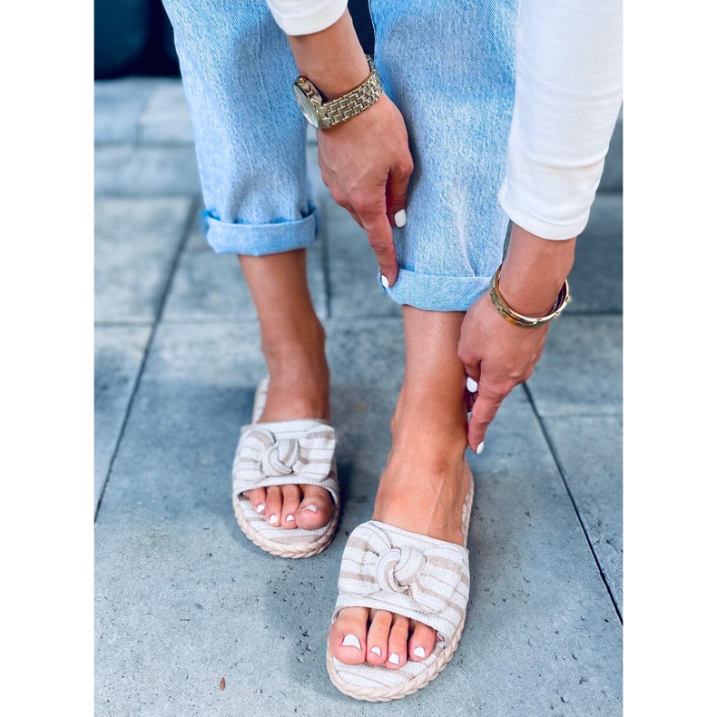 Chinelos femininos Adana Apricot bege 1