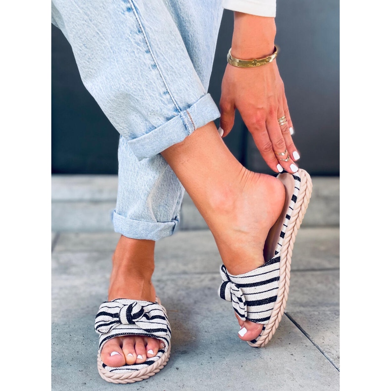 Chinelos femininos Adana Black bege preto 2