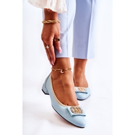 Bailarinas de couro com ornamento azul Joliet 1