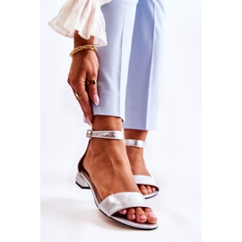 PA2 Sandálias femininas de couro Shanley prata 1