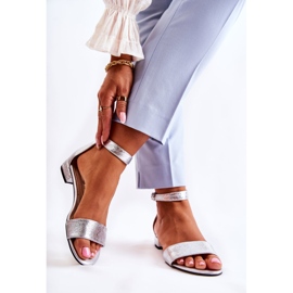 PA2 Sandálias femininas de couro Shanley prata 2