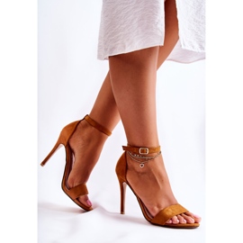 Sandálias de camurça marrom Liberty com salto alto castanho 2 Sandálias de camurça marrom Liberty com salto alto castanho 2