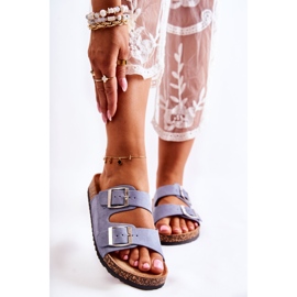 FB1 Chinelos Femininos Azul Misandei 1